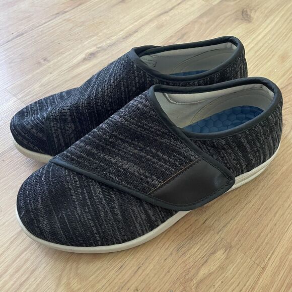 Youyun Unisex Diabetic or Pregnancy Shoes Gray Hook & Loop Low Top Size 7.5/8.5 - Picture 1 of 15